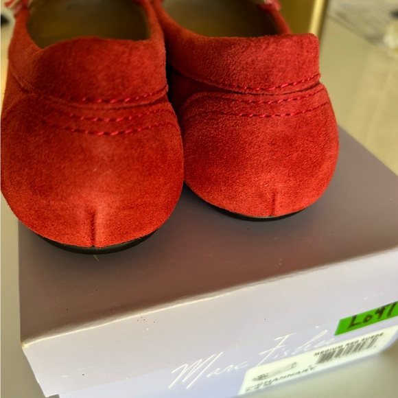 Mark Fisher Red Suede Flats, Buckle Flats NIB - Picture 5 of 8